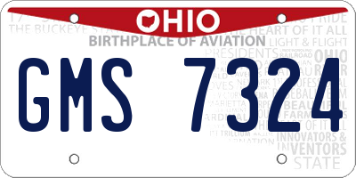 OH license plate GMS7324