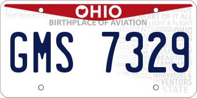 OH license plate GMS7329