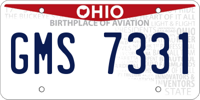 OH license plate GMS7331