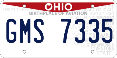 OH license plate GMS7335