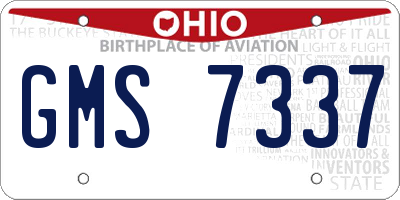 OH license plate GMS7337