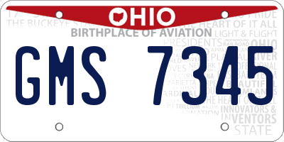 OH license plate GMS7345