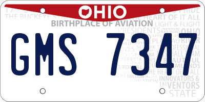OH license plate GMS7347