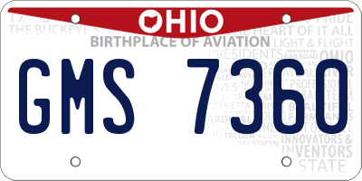 OH license plate GMS7360