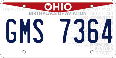 OH license plate GMS7364