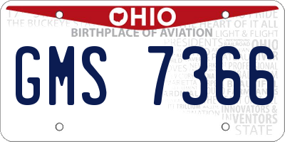 OH license plate GMS7366