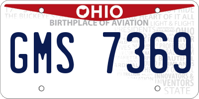 OH license plate GMS7369