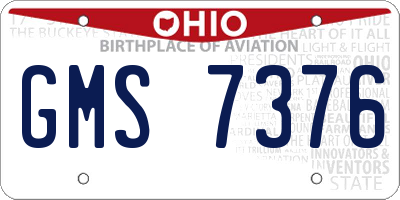 OH license plate GMS7376