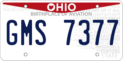 OH license plate GMS7377