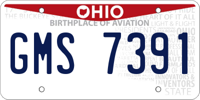 OH license plate GMS7391