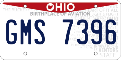 OH license plate GMS7396