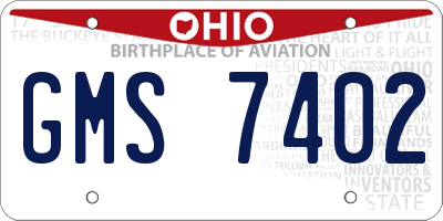 OH license plate GMS7402