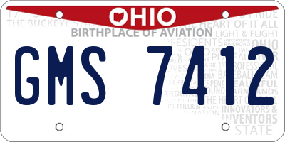 OH license plate GMS7412