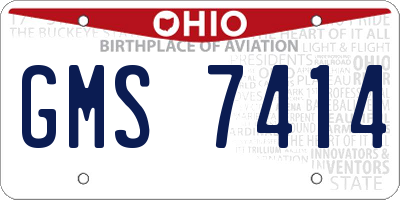 OH license plate GMS7414