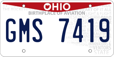 OH license plate GMS7419