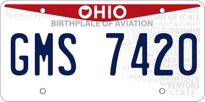 OH license plate GMS7420