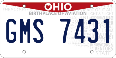 OH license plate GMS7431