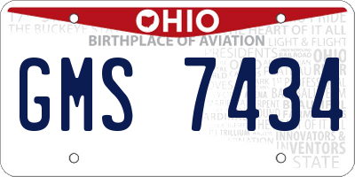 OH license plate GMS7434
