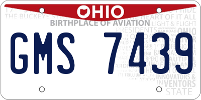 OH license plate GMS7439
