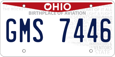 OH license plate GMS7446