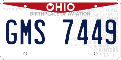 OH license plate GMS7449