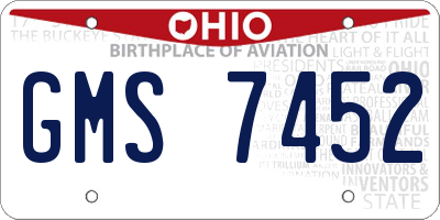 OH license plate GMS7452