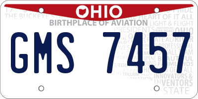 OH license plate GMS7457