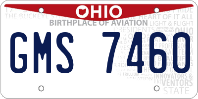 OH license plate GMS7460