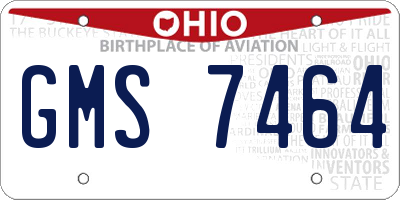 OH license plate GMS7464