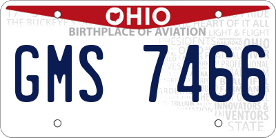 OH license plate GMS7466