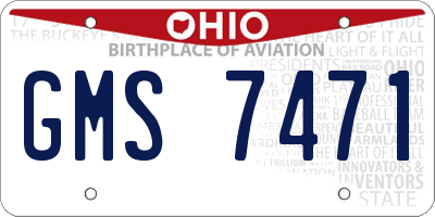 OH license plate GMS7471