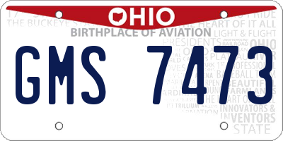 OH license plate GMS7473