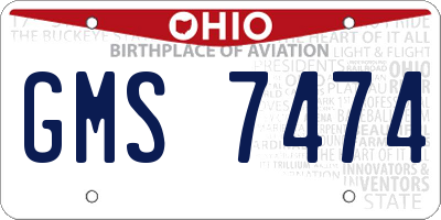 OH license plate GMS7474