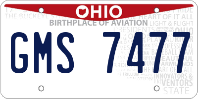 OH license plate GMS7477