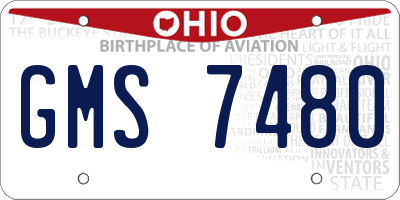 OH license plate GMS7480
