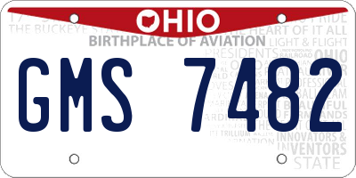 OH license plate GMS7482
