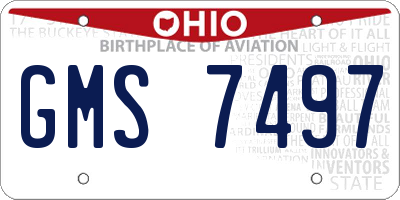 OH license plate GMS7497