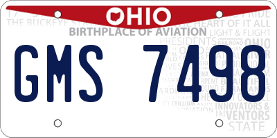 OH license plate GMS7498