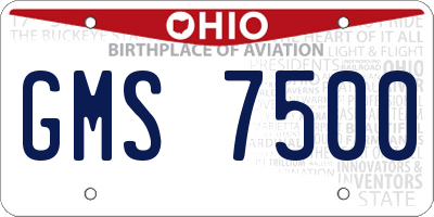 OH license plate GMS7500