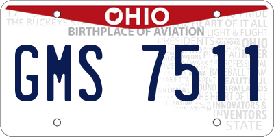 OH license plate GMS7511