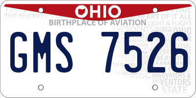 OH license plate GMS7526