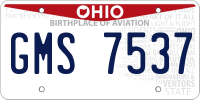 OH license plate GMS7537