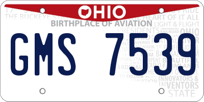 OH license plate GMS7539