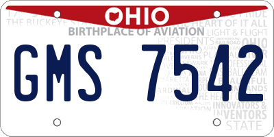 OH license plate GMS7542