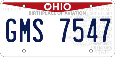 OH license plate GMS7547