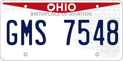 OH license plate GMS7548