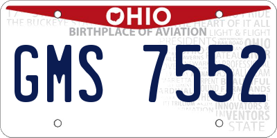 OH license plate GMS7552