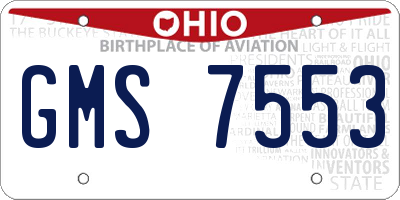 OH license plate GMS7553