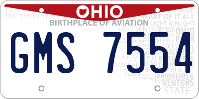 OH license plate GMS7554