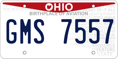 OH license plate GMS7557